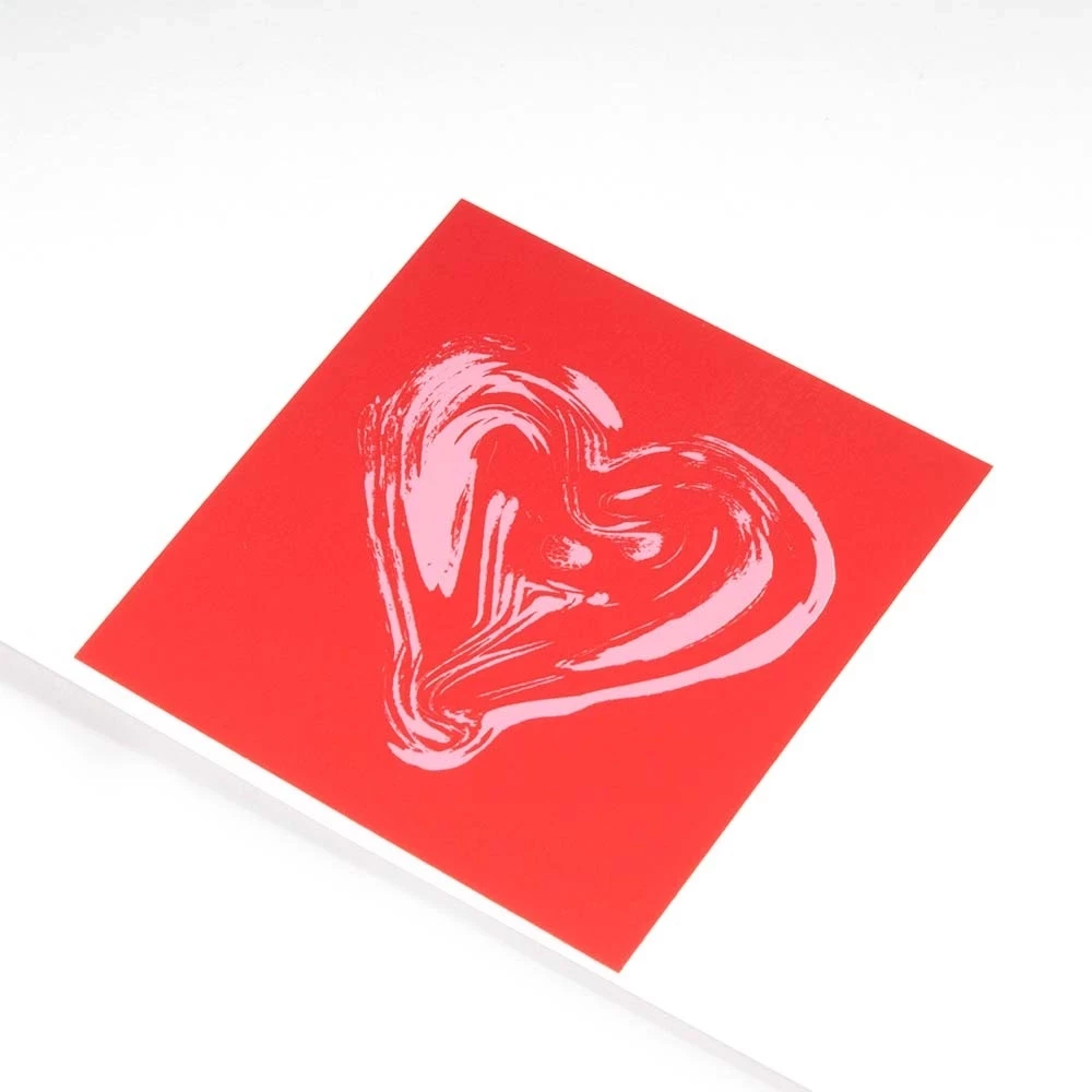 Greeting card Double Heart pink/rose