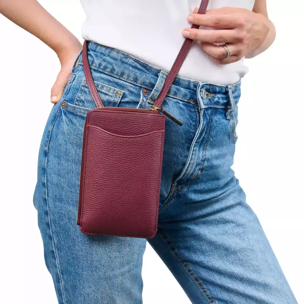Adri Leather Crossbody Bag – Aubergine