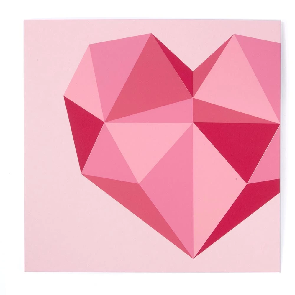 Greeting card heart polygon