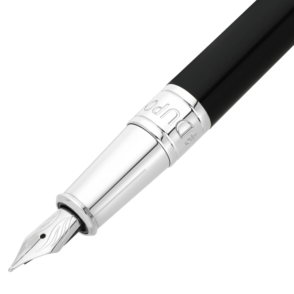 S.T. Dupont D-Initial Fountain Pen, black/chrome