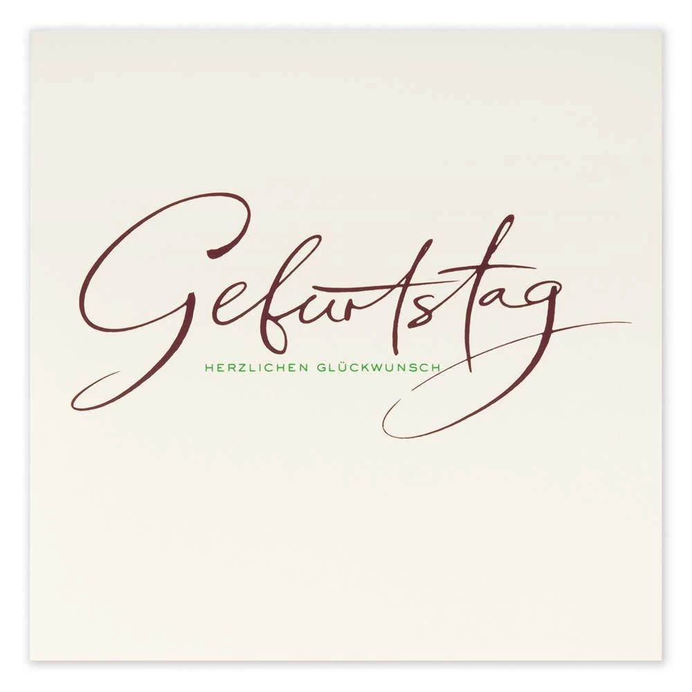 Greeting card Geburtstag Herzlichen Glückwunsch calligraphy
