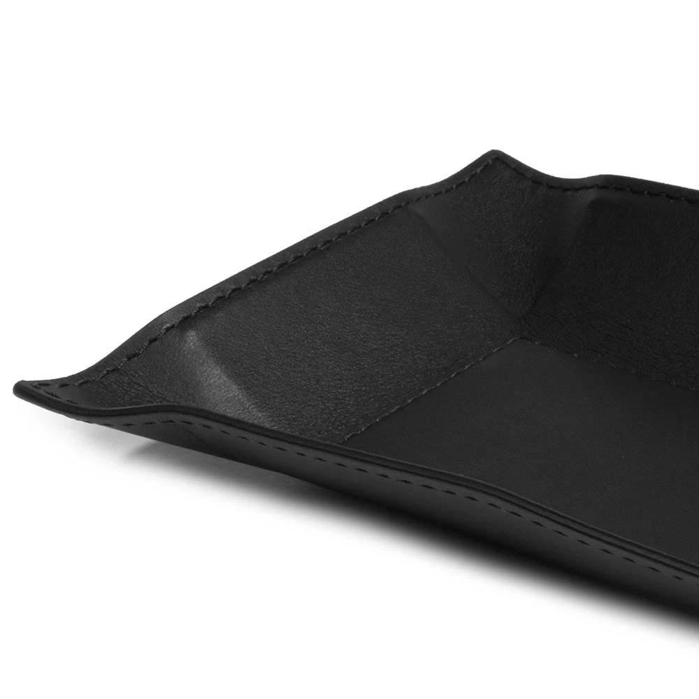 Valet tray rectangular, nappa leather, 32 x 13 cm, black