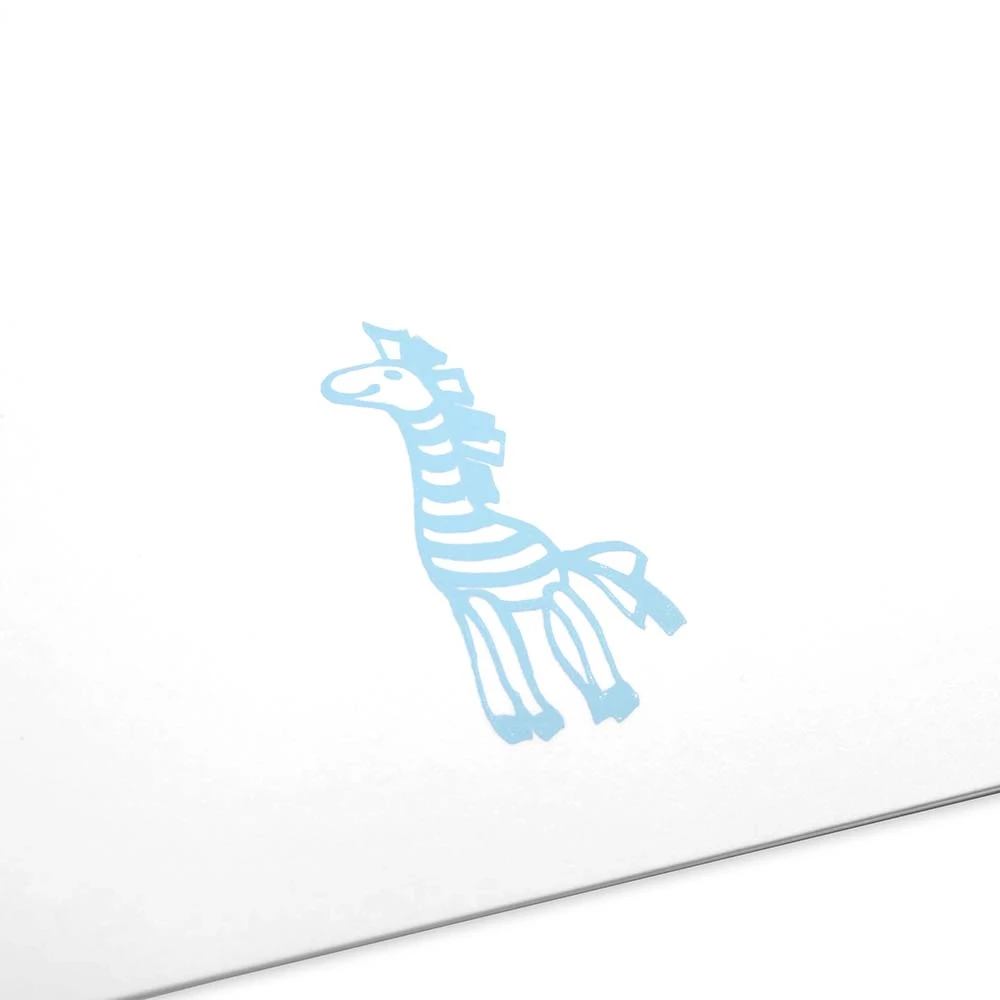Greeting card zebra light blue mini