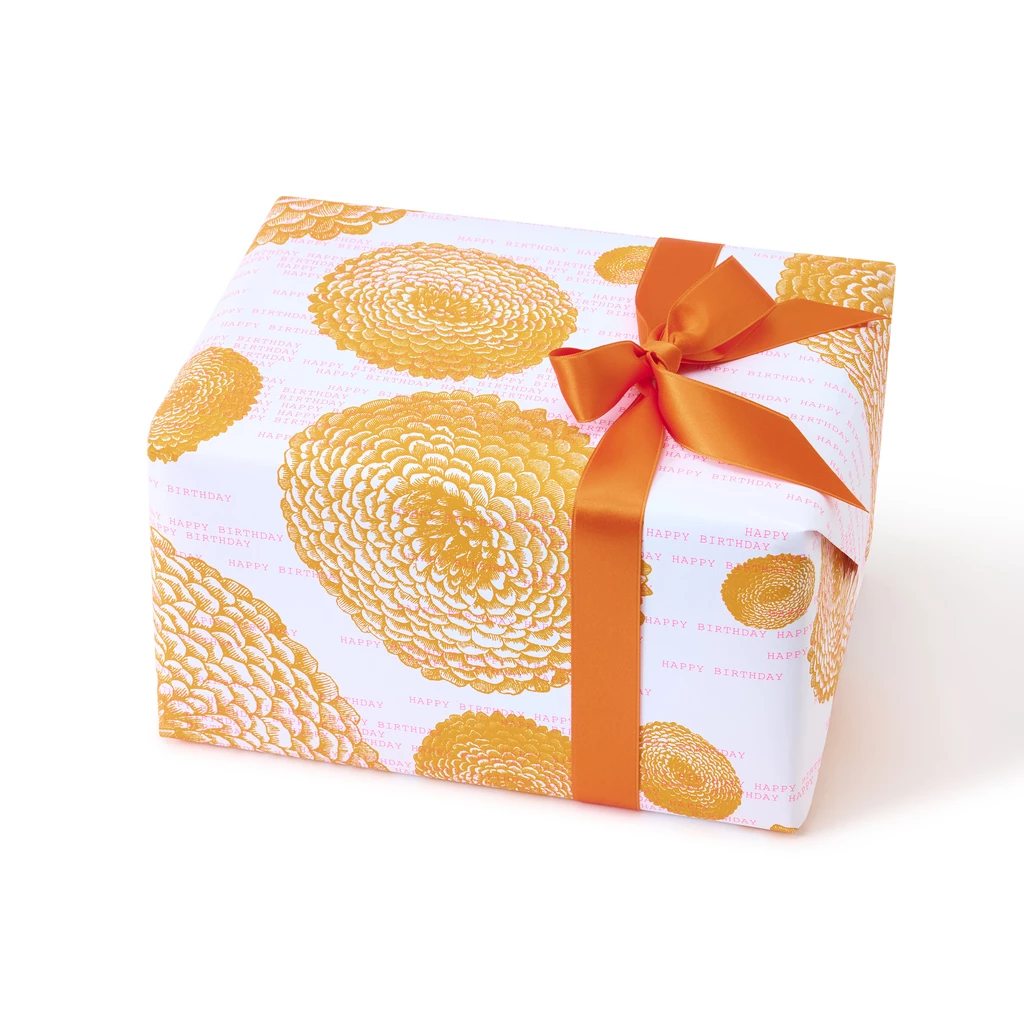 geschenkpapier_happy_b-day_orange_50_x_70_cm_3_boegen_2 Wrapping paper Happy BDay dahlia orange 50 x 70 cm, 3 sheets