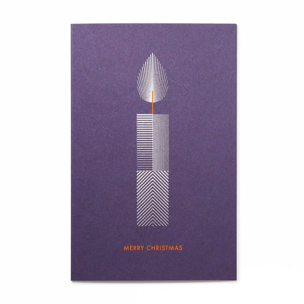Christmas card LineArt "candle"