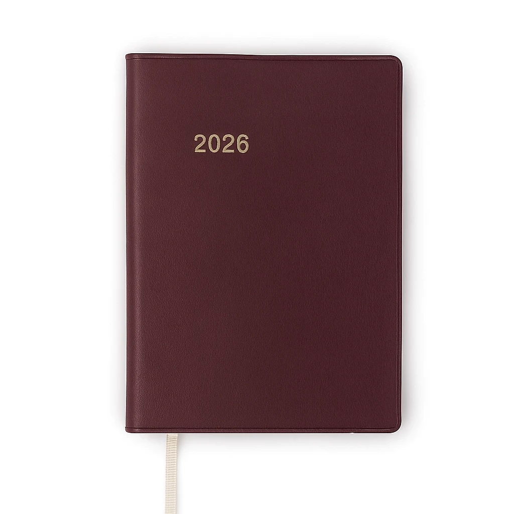 Edition C weekly calendar 2026 faux leather TeBeskin bordeaux