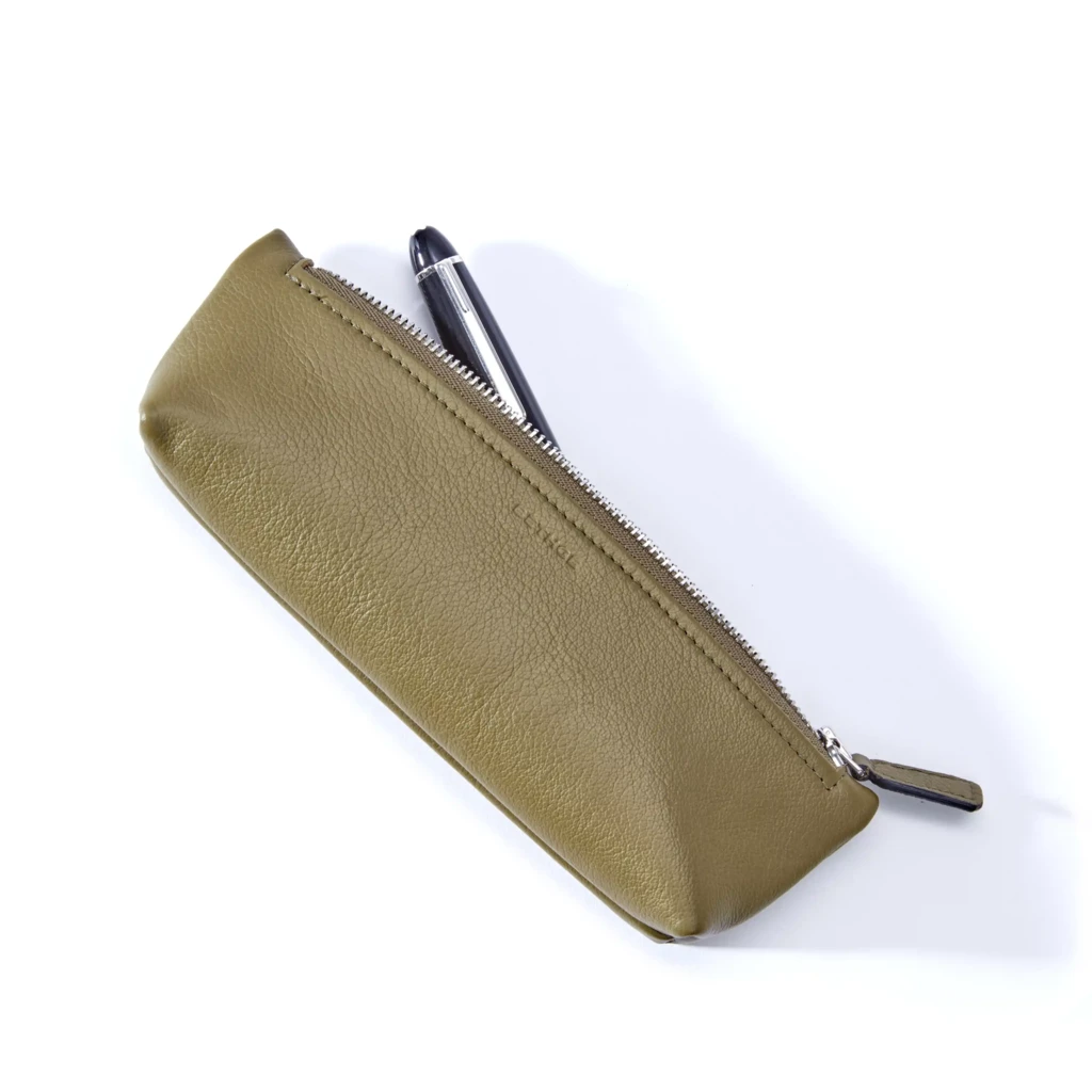 Pencil Case, Kollektion 1977,  leather, olive green