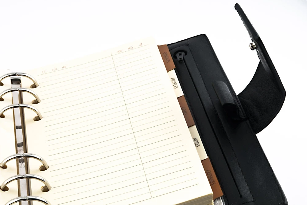 Personal Organiser, stingray leather, black