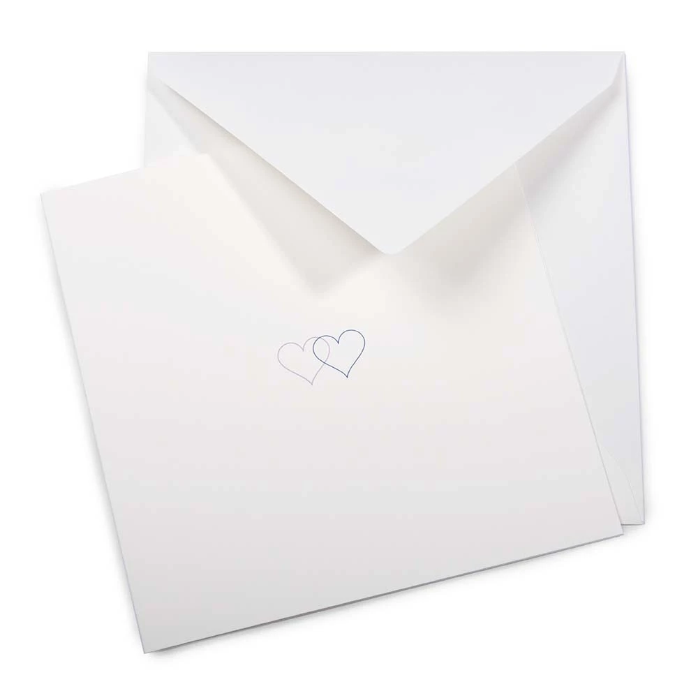 Double Heart Greeting Card – Blue/Lilac