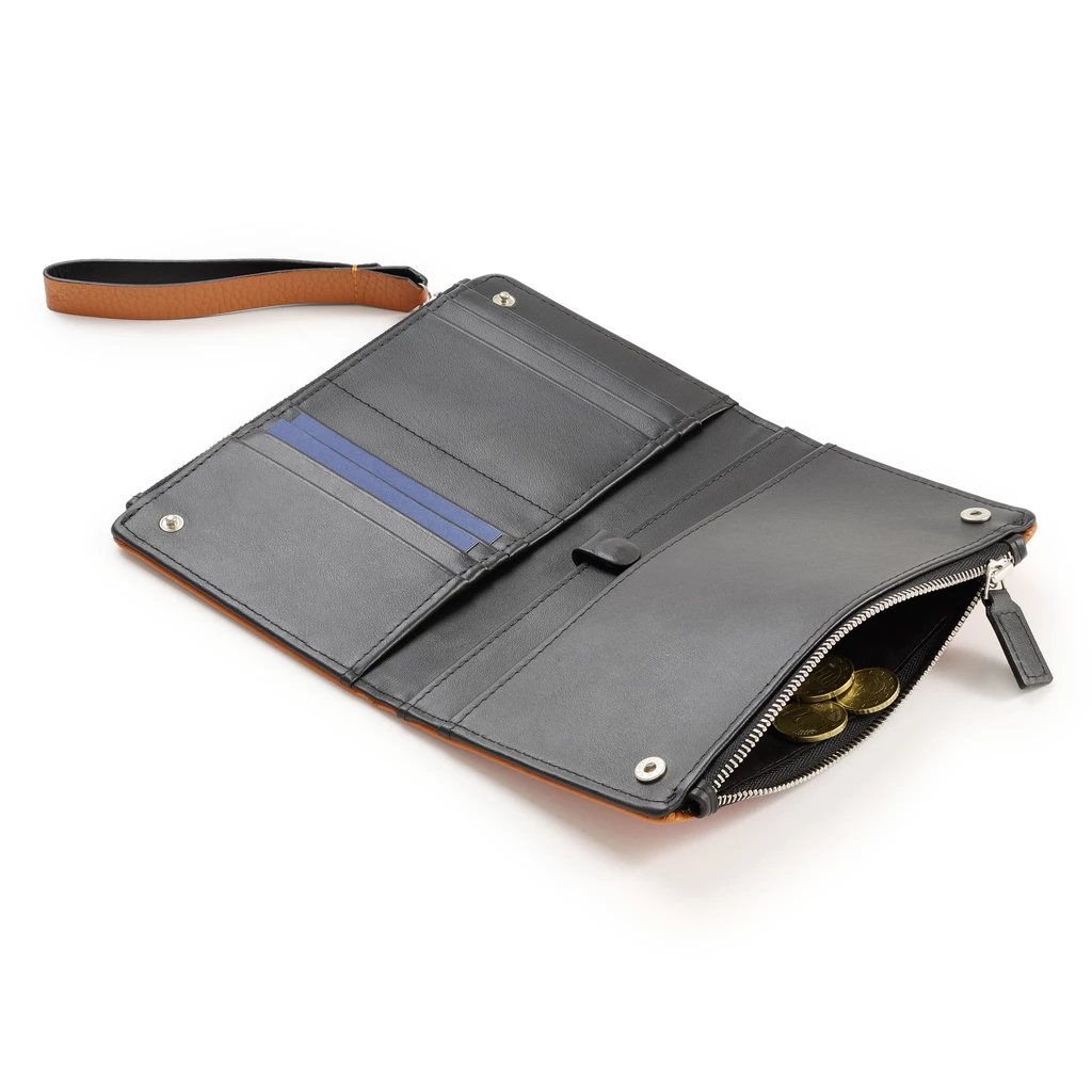  Bethge - Leather Wallet - Double Zip - Adri - Orange