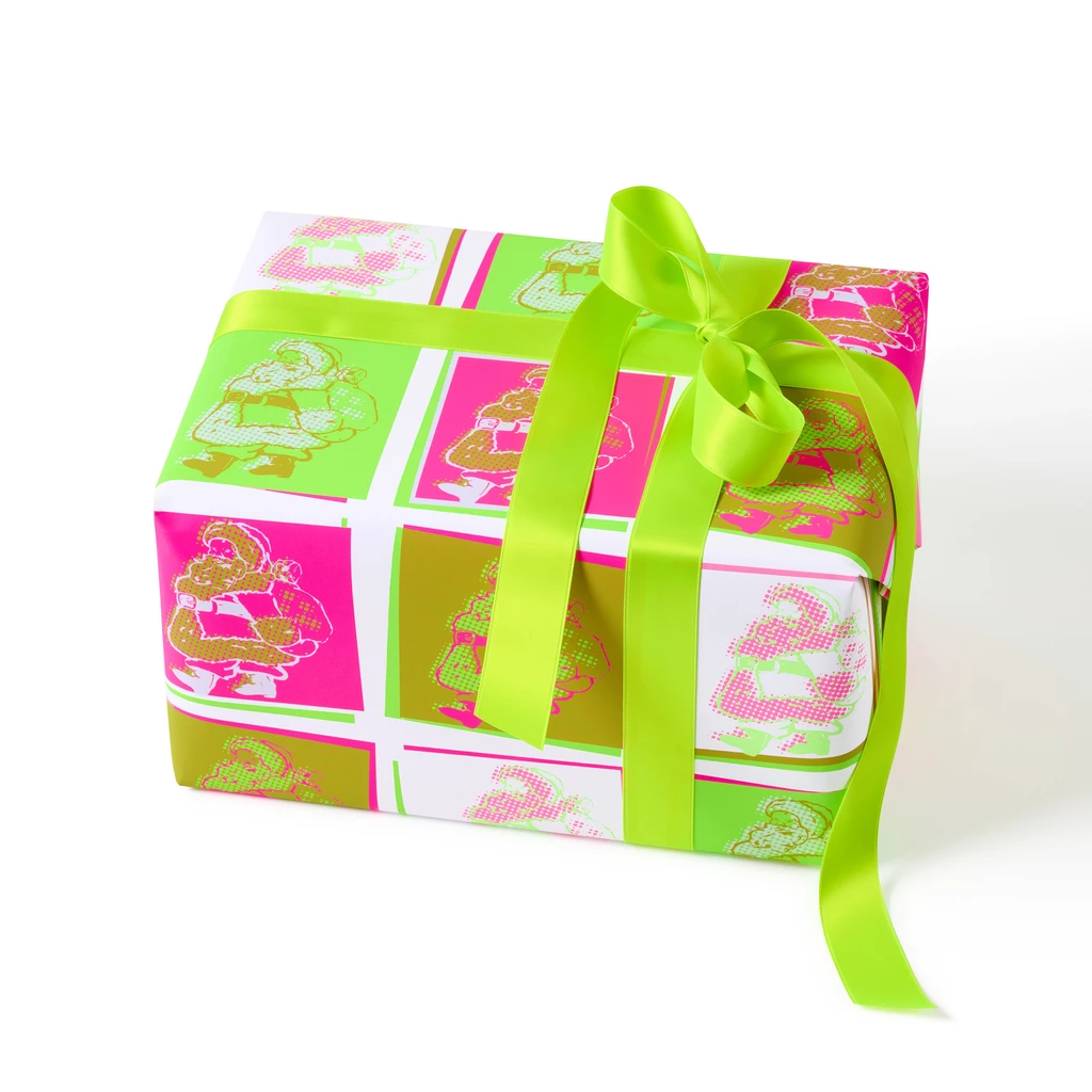 Wrapping paper litle santa neon 50 x 70 cm, 3 sheets