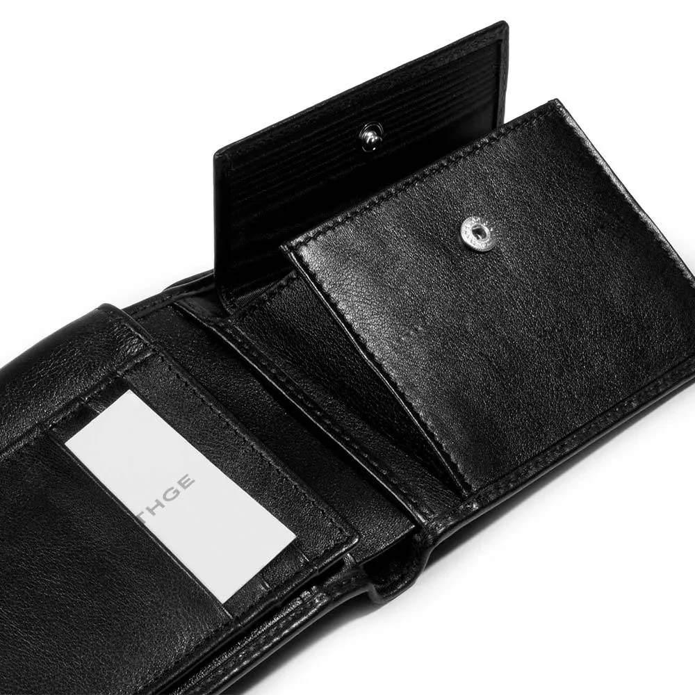 Wallet with Coin Pocket, nappa leather, wide, black