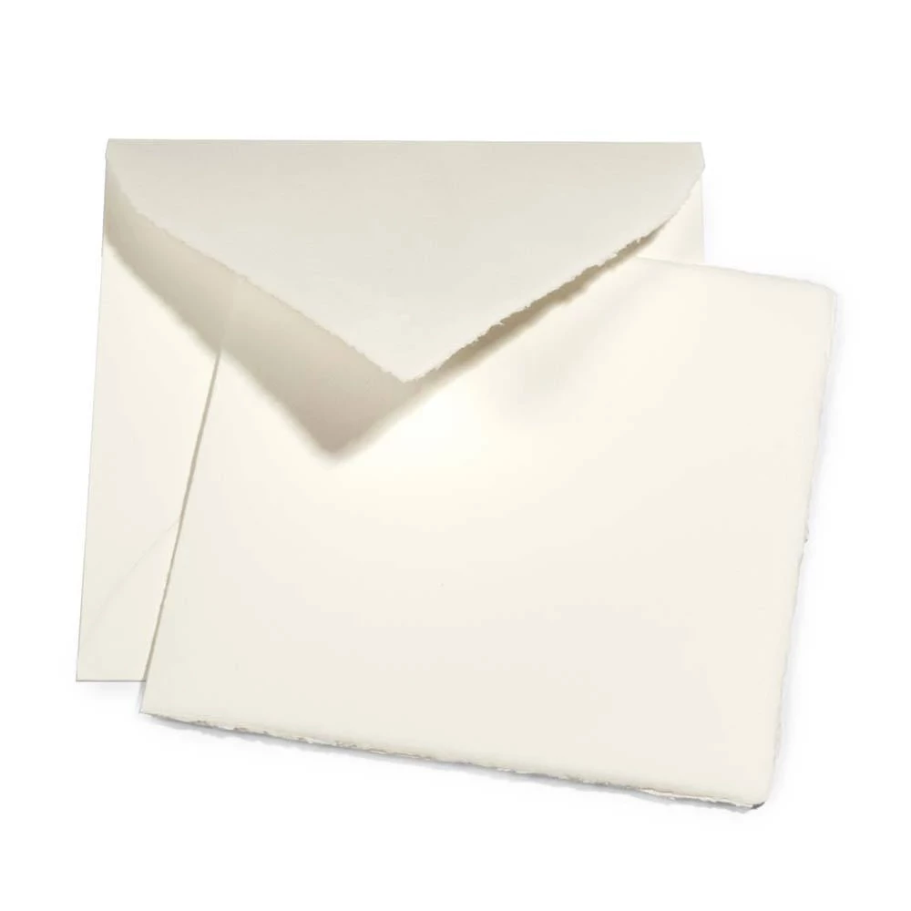 Set folded card & envelope 15 x 15 cm, laid paper