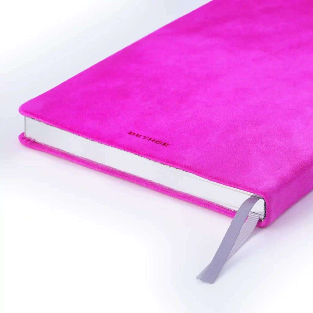 Notebook A5, leather, Brushed Pink, ruled