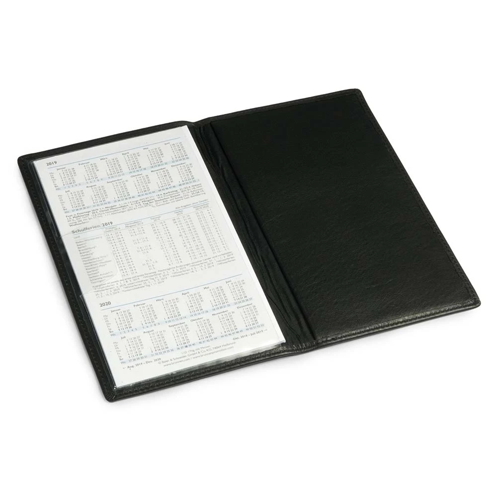 Folding calendar case, nappa leather, black
