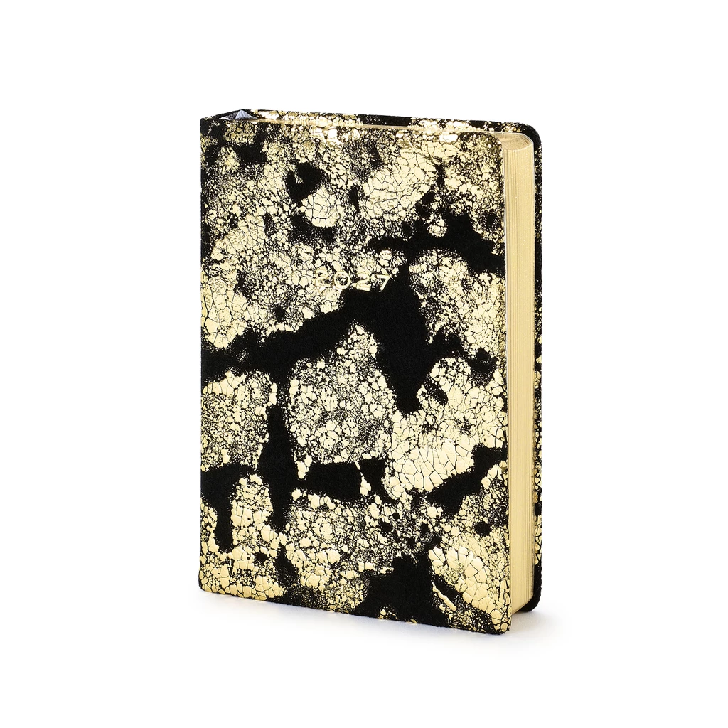 Pocket Daily Planner 2027 - One Day Per Page - Leather - Black Gold - 9.5 x 13 cm