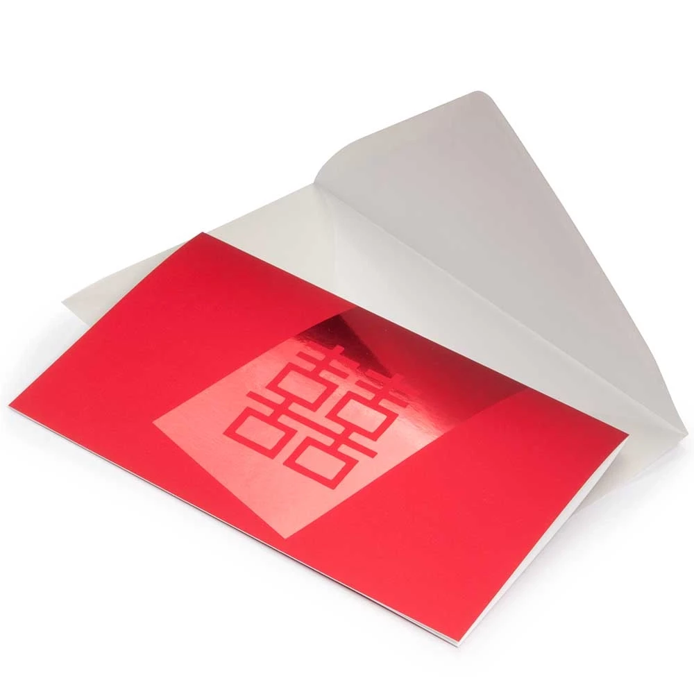 Greeting card double happiness pure velvet red