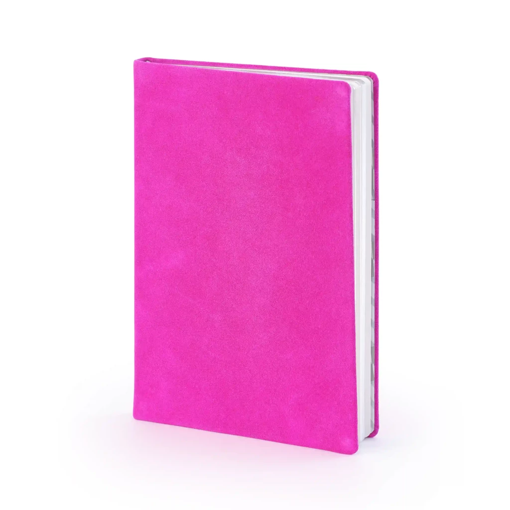 Notebook A5, leather, Brushed Pink, ruled