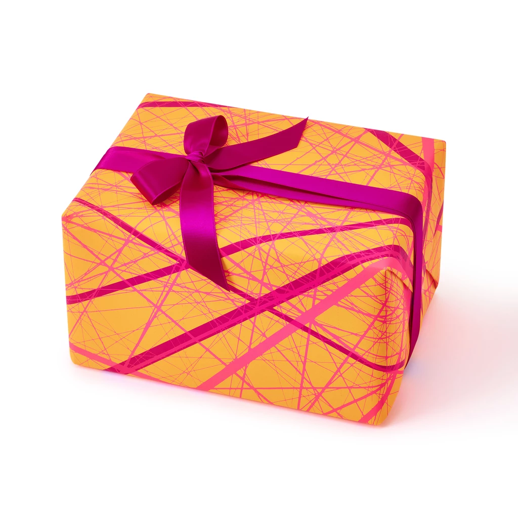 Wrapping paper Network magenta/neon pink/orange 50 x 70 cm, 3 sheets