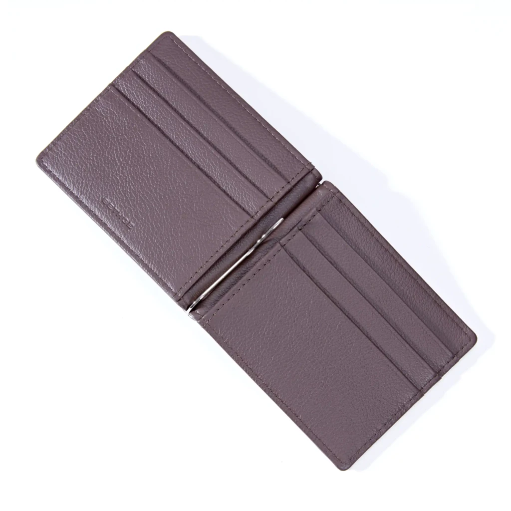 Card Wallet w. Money Clip, 6 cc, Koll. 1977, leather, brown