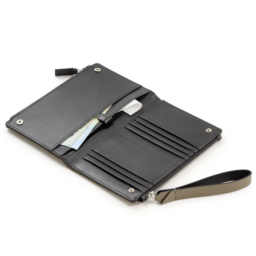 Bethge - Leather Wallet - Double Zip - Adri - Taupe