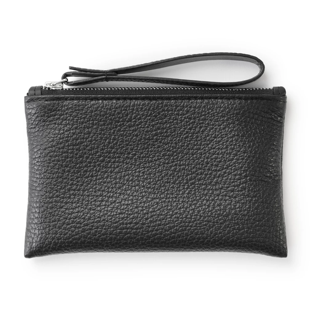 Bethge - Clutch Adri - Leather - Pouch - Zip - black