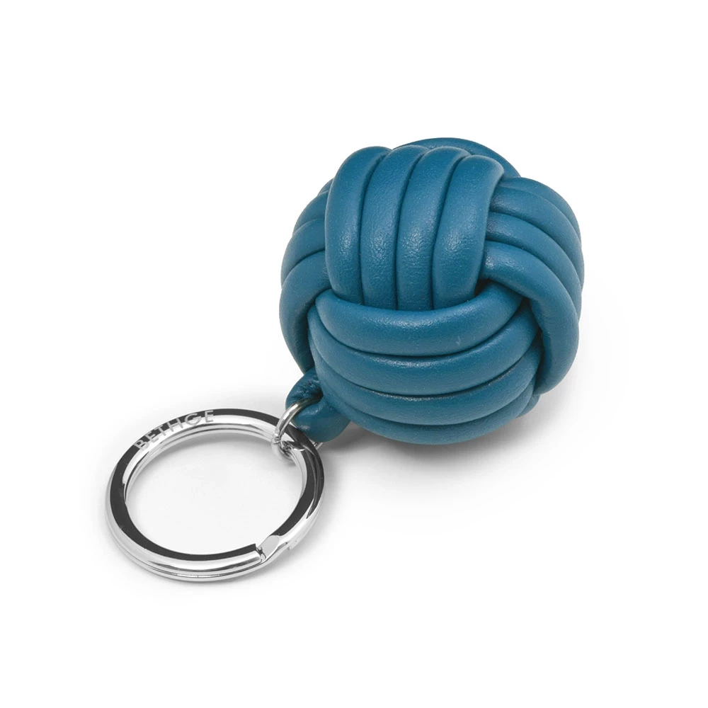 Key Ring Knot, nappa leather,  petrol