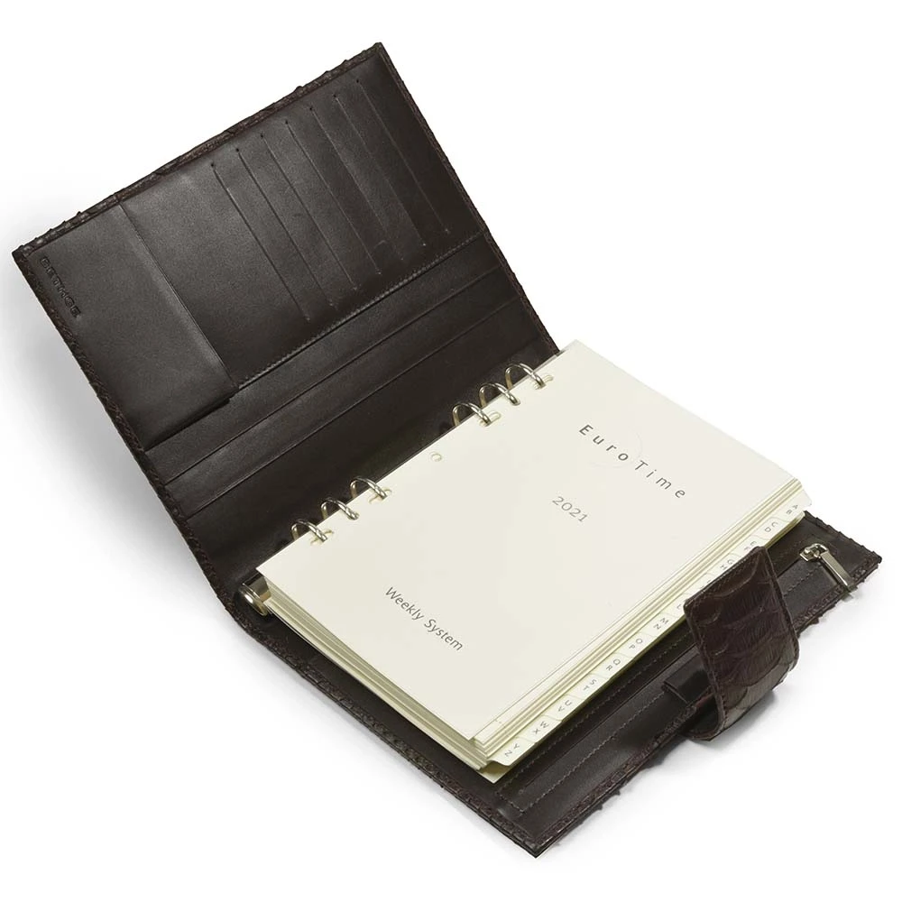 Daily Planner, python leather, brown