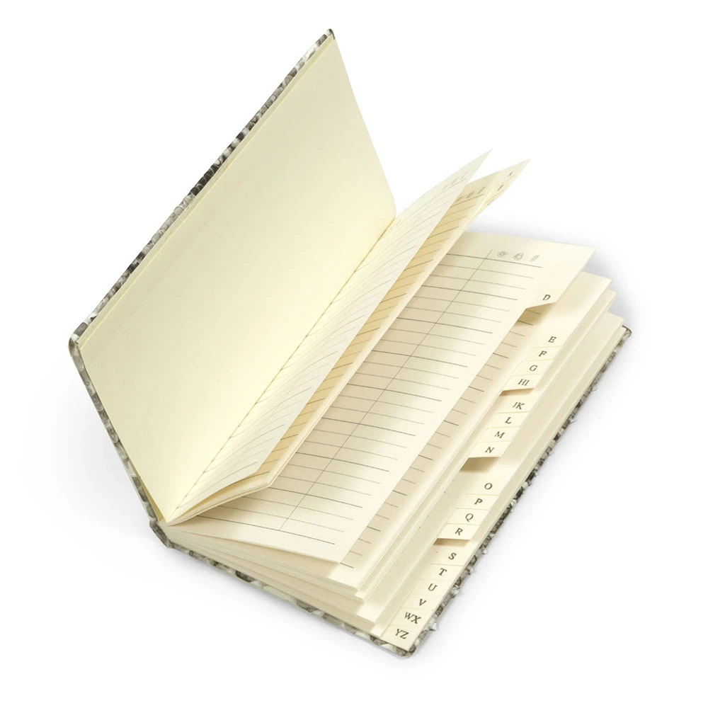 Address Book, python leather,  black-white