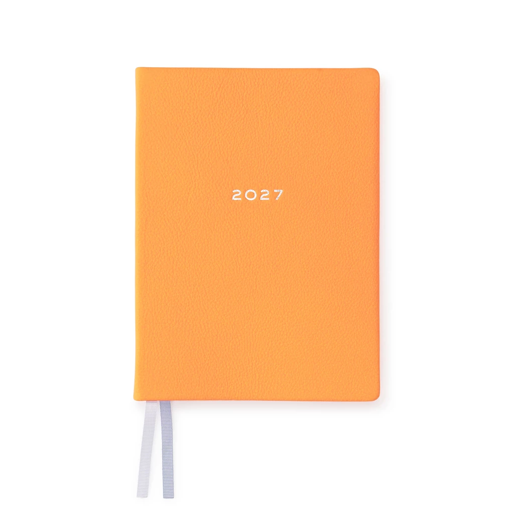 Weekly Planner Notes 2027 orange Leather
