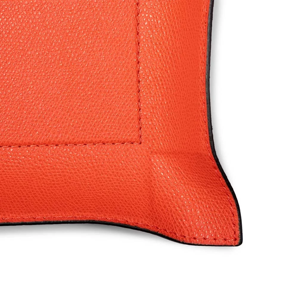 Valet tray rectangular, leather, 21 x 15 cm, mango