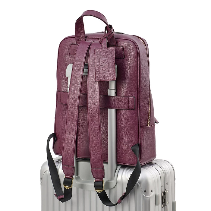 Adri Leather Backpack – Aubergine