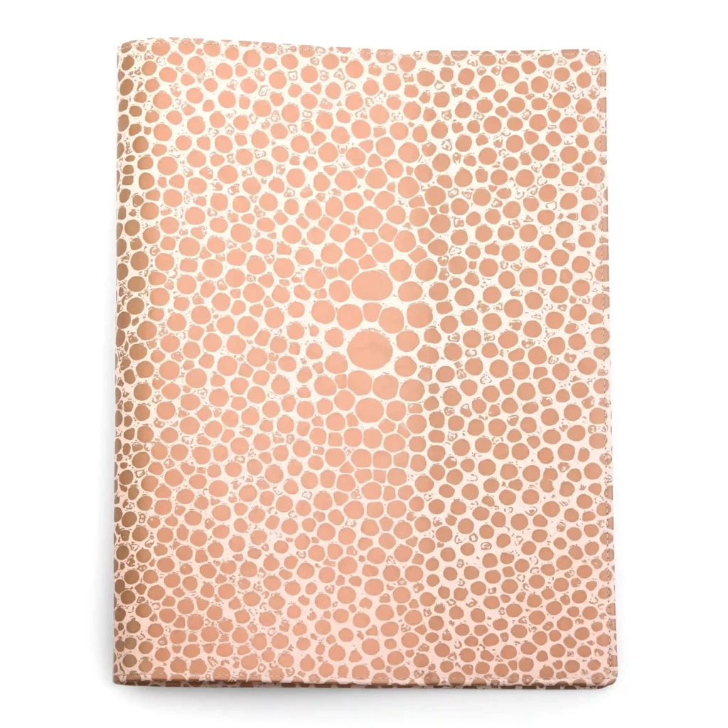 Book Cover A4, wildlife edition, leather, stingray/rose
