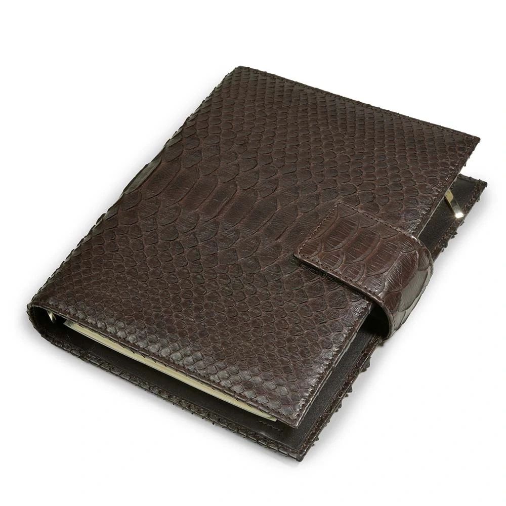 Daily Planner, python leather, brown