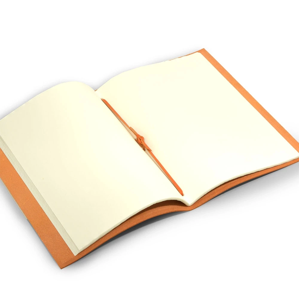Guest Book, 48 pages, laid paper, leather, A4, orange