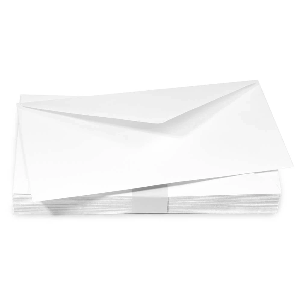 25 long DIN envelopes, Smooth White