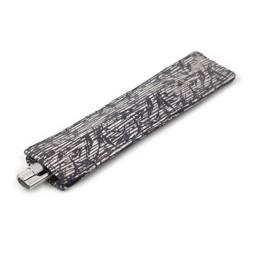 Single Pen Holder, 2024 Collection, cowhide, blue bamboo