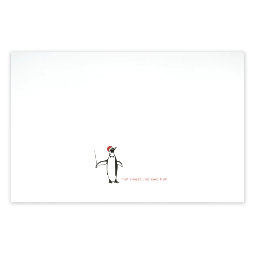 Christmas card christmas penguin nun singet und seid froh