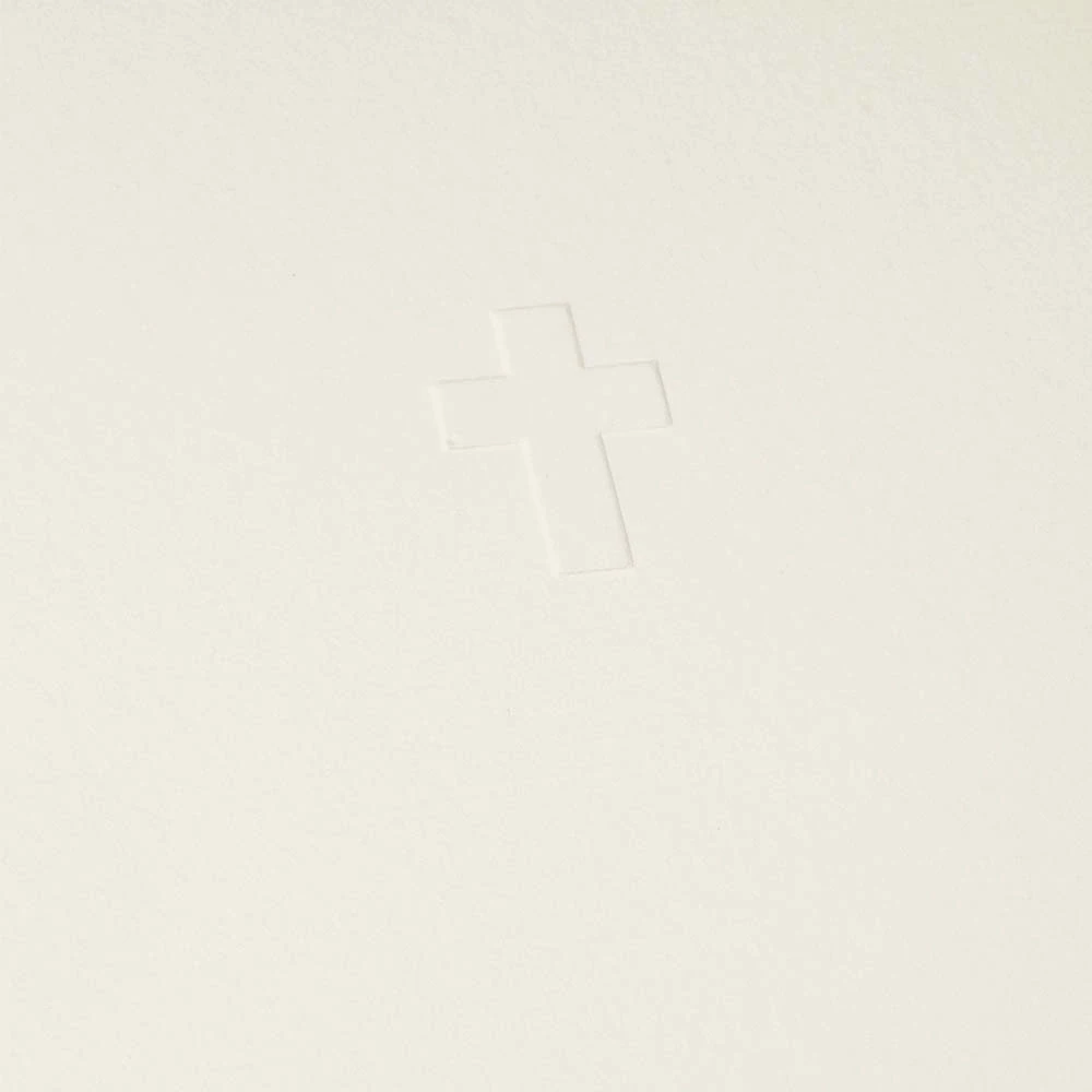 Greeting card cross blind embossing on laid paper