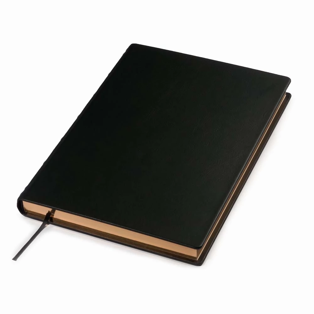 Guest Book with Gilt Edges, 144 pages, leather, A4, black