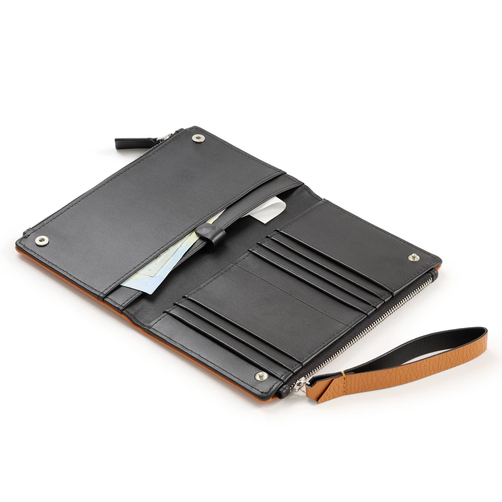  Bethge - Leather Wallet - Double Zip - Adri - Orange