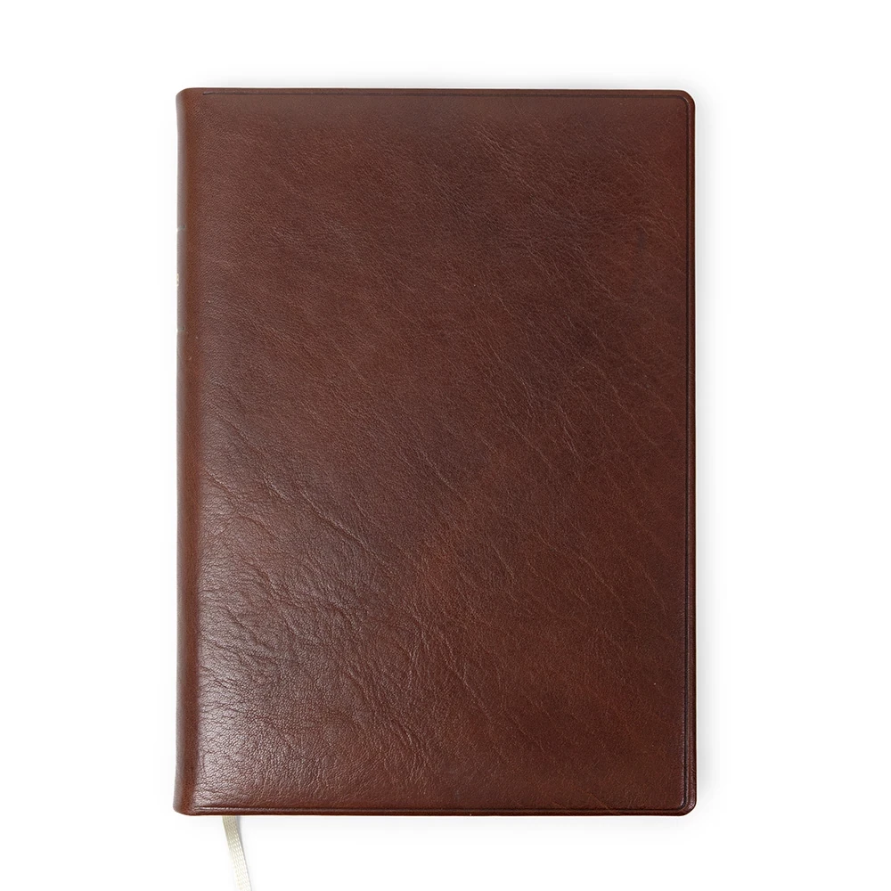 Ideal daily calendar 2026 Verona cognac brown, gold edging