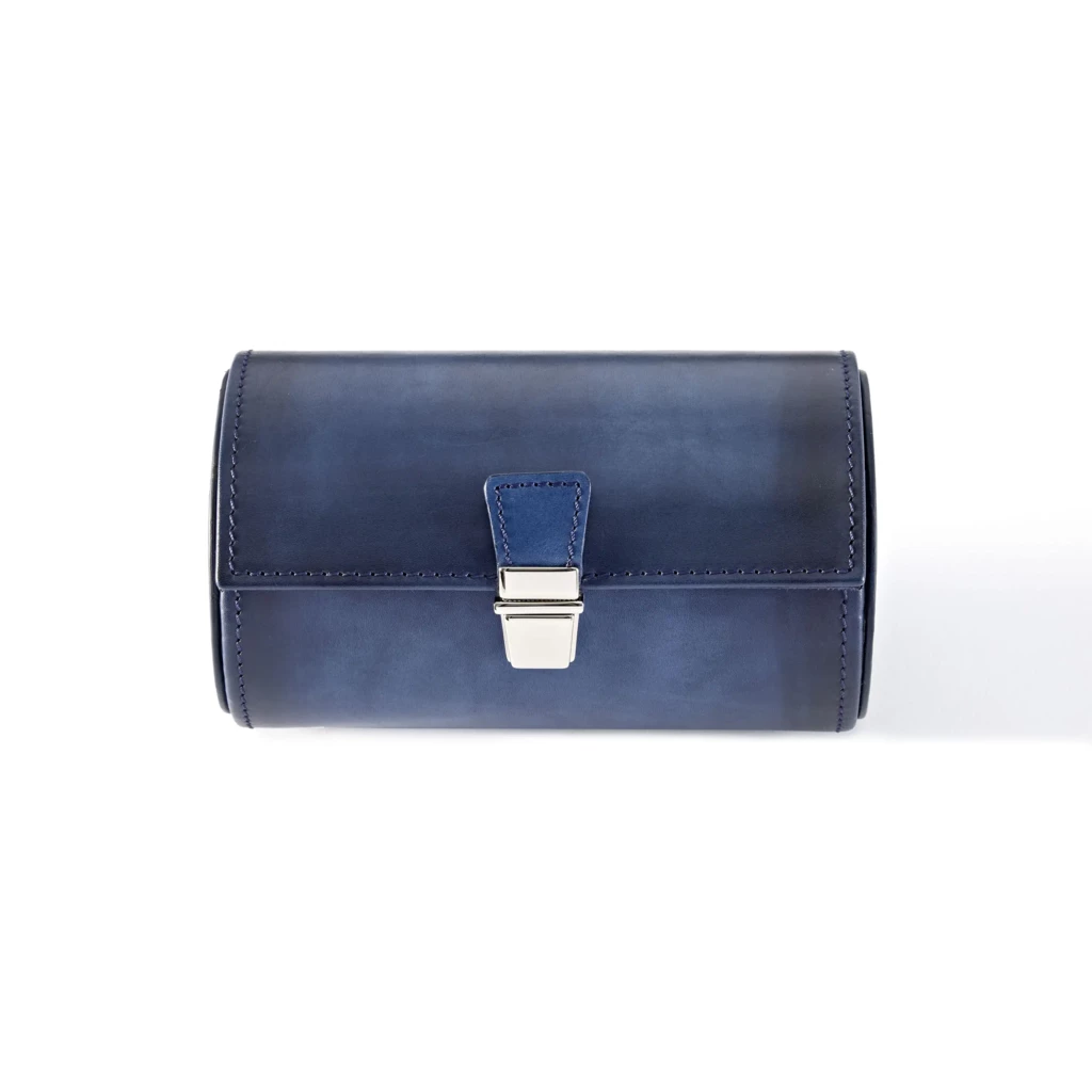 leder_uhrenrolle_fuer_2_uhren_porto_cervo_7 Watch Roll Case for 2 Watches Porto Cervo, leather, orange