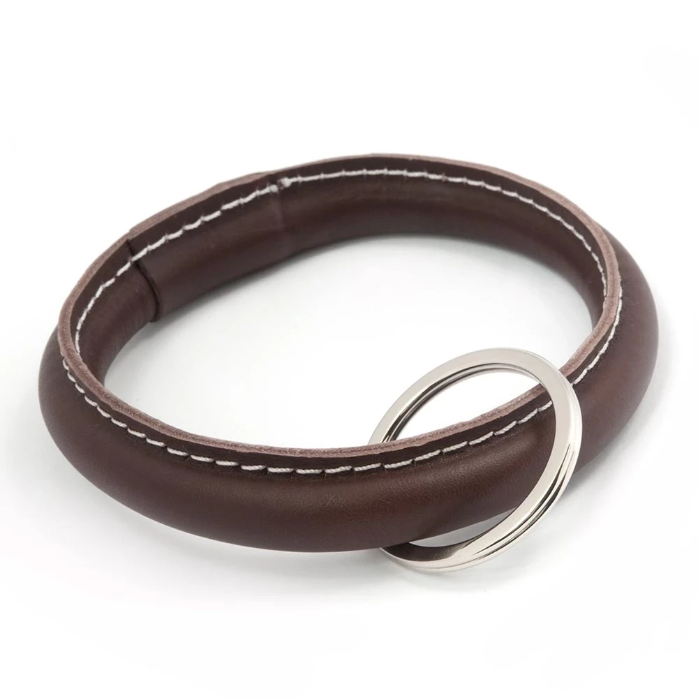 Key Ring, leather, round, brown