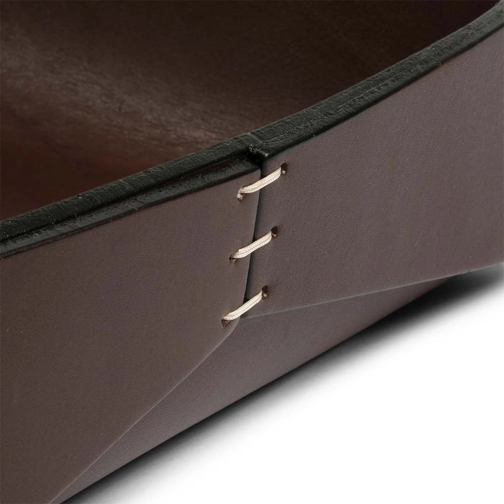 Desk Organiser Tray Stitch, A4, leather, dark brown