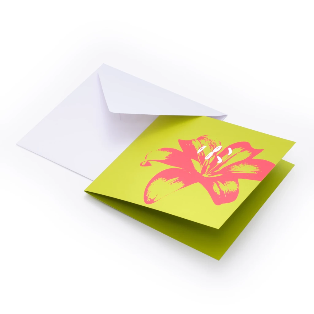 grusskarte_lilie_auf_gruen_1 Greeting card lily on green