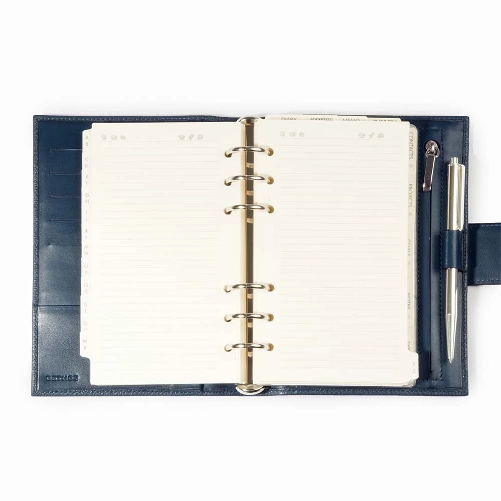 Daily Planner Adri, leather, navy blue
