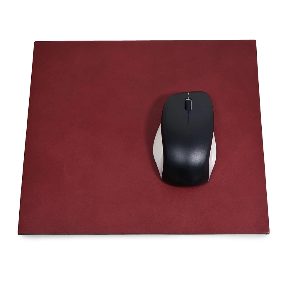 Mouse pad, leather, 28.0 x 25.0 cm, red