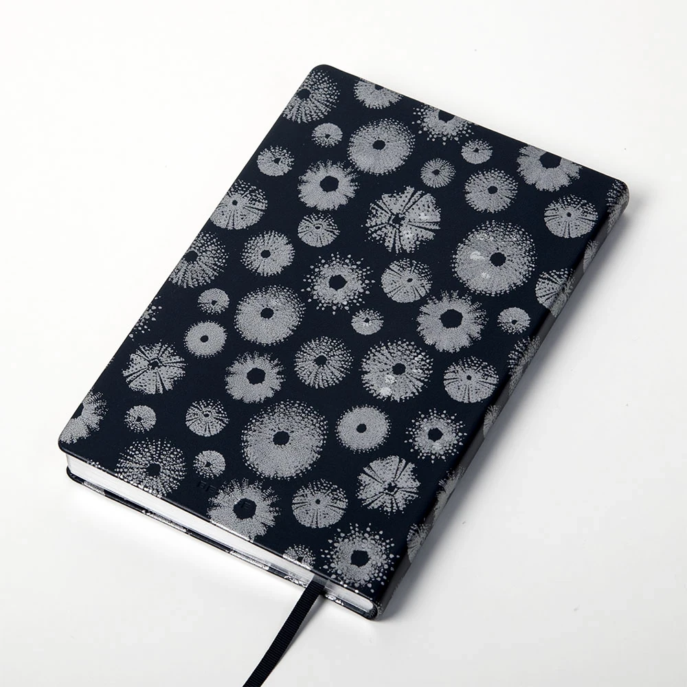 Notebook, wildlife edition, leather, sea urchin/dark blue