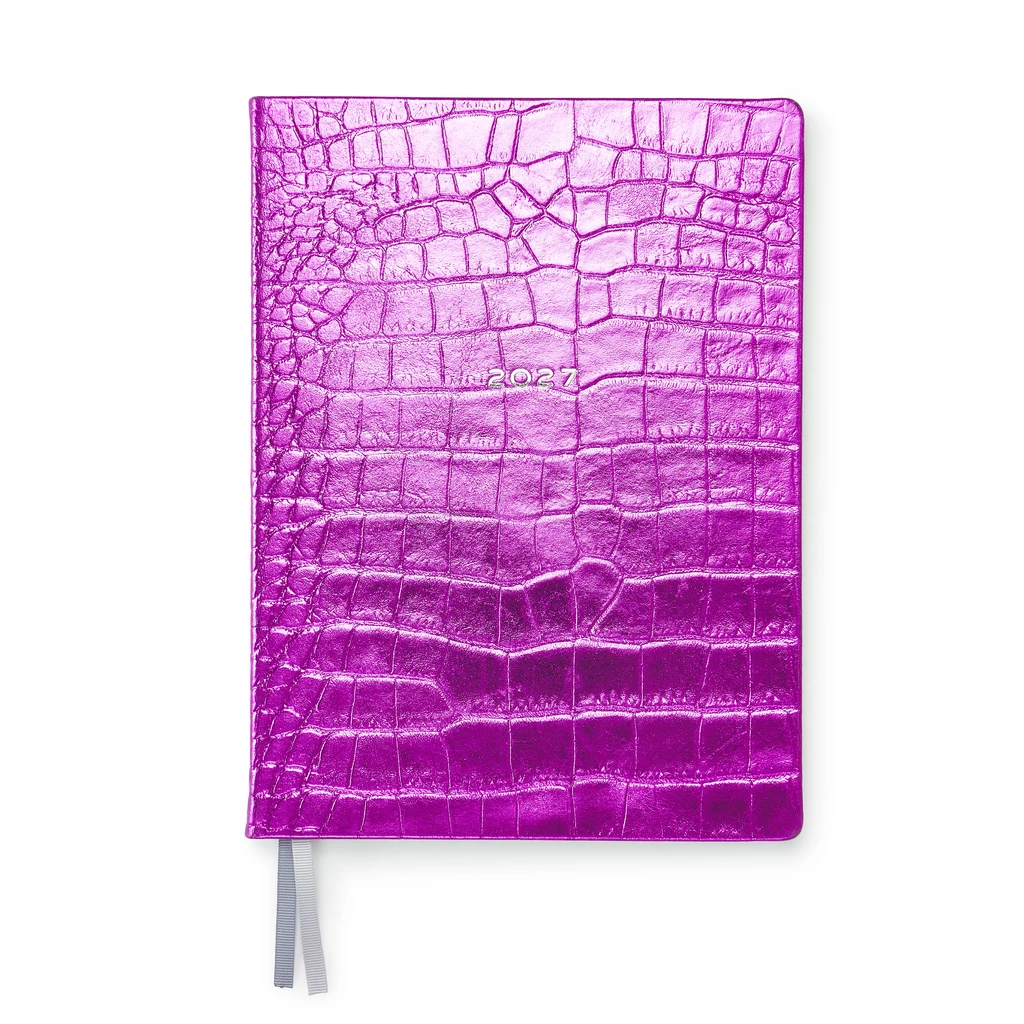 Weekly Planner 2027 Wild Pink Leather